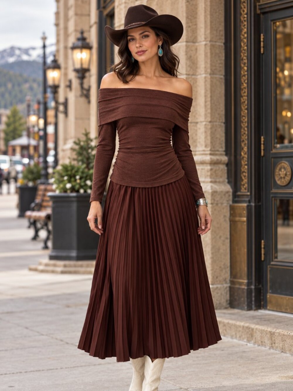 Tanaia Pleated Mixed Media Maxi Dress